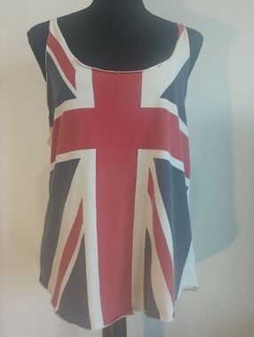 Forever 21 Union Jack Tank Top - Red, Blue & White